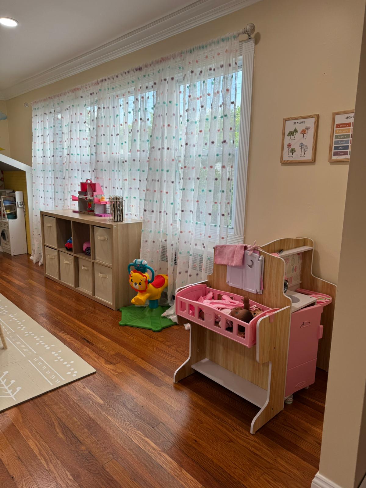 Infant care area with changing station and storage