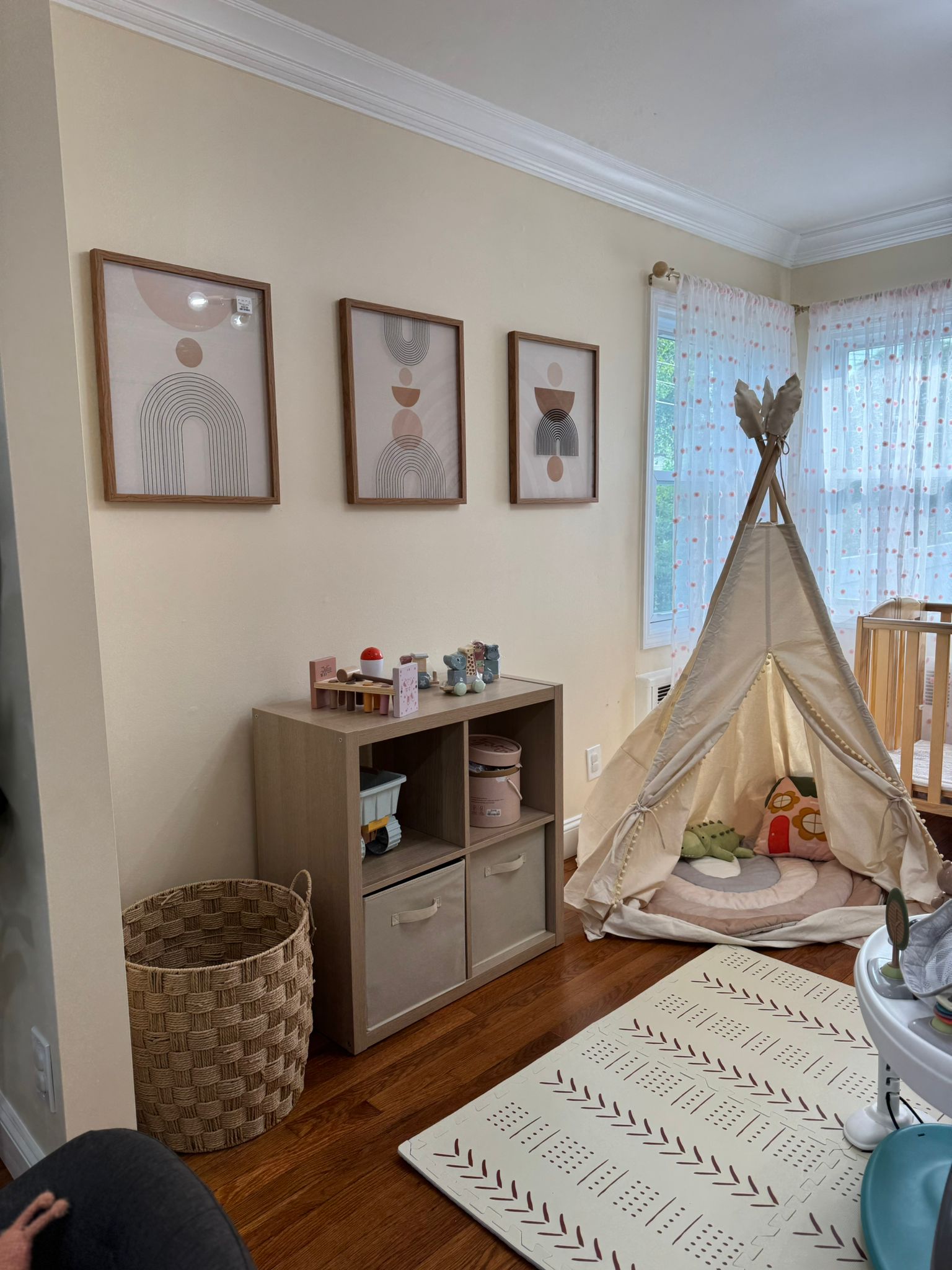 Toddler area with teepee and soft play elements