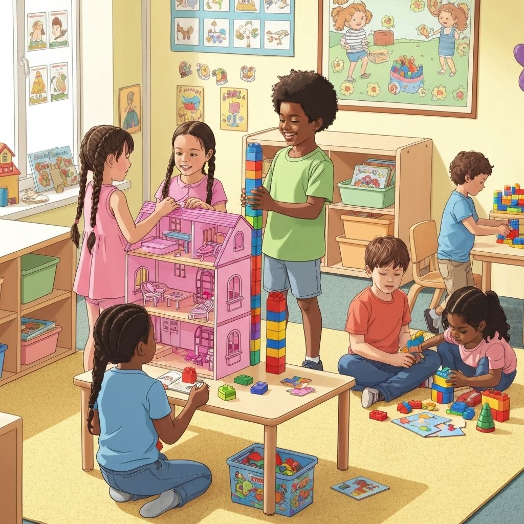 Happy children playing at Tiny Teddy Daycare